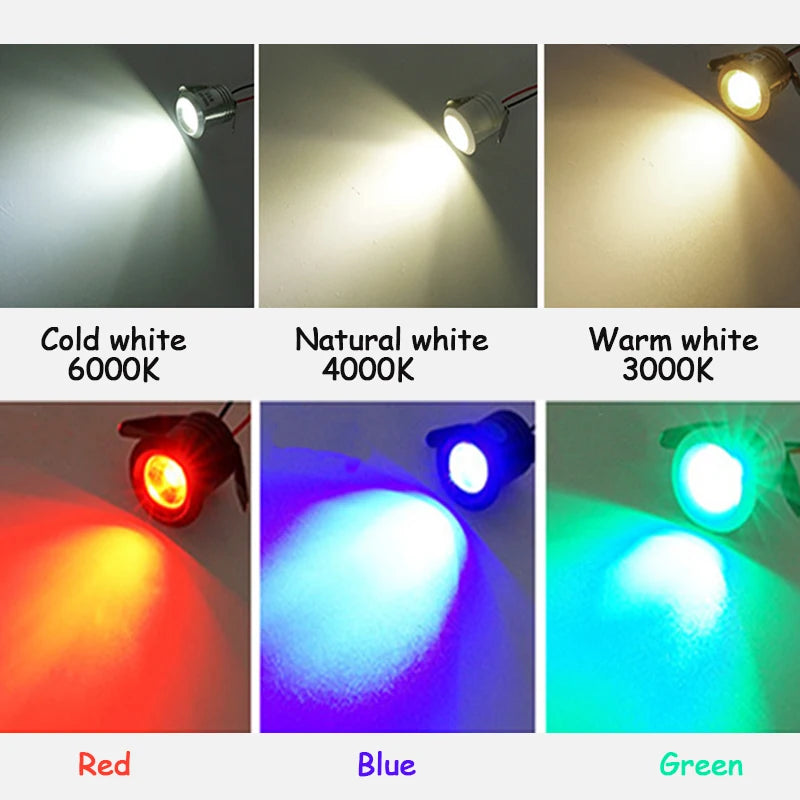 Mini LED Recessed Spotlight 1W 3W AC 85-265V or DC 12V 20mm Cutout 25 Degree Aluminum Brushed Nickel 4 Pack or 10 Pack Showcase