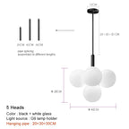Modern Frosted Glass G9 Chandelier Black Brass Chrome Iron Aluminum AC 110-220V Pendant
