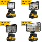 LED Work Light 3 4 5 8 Inch Rotating Cordless 3030 LED Aluminum Dewalt 18V Battery