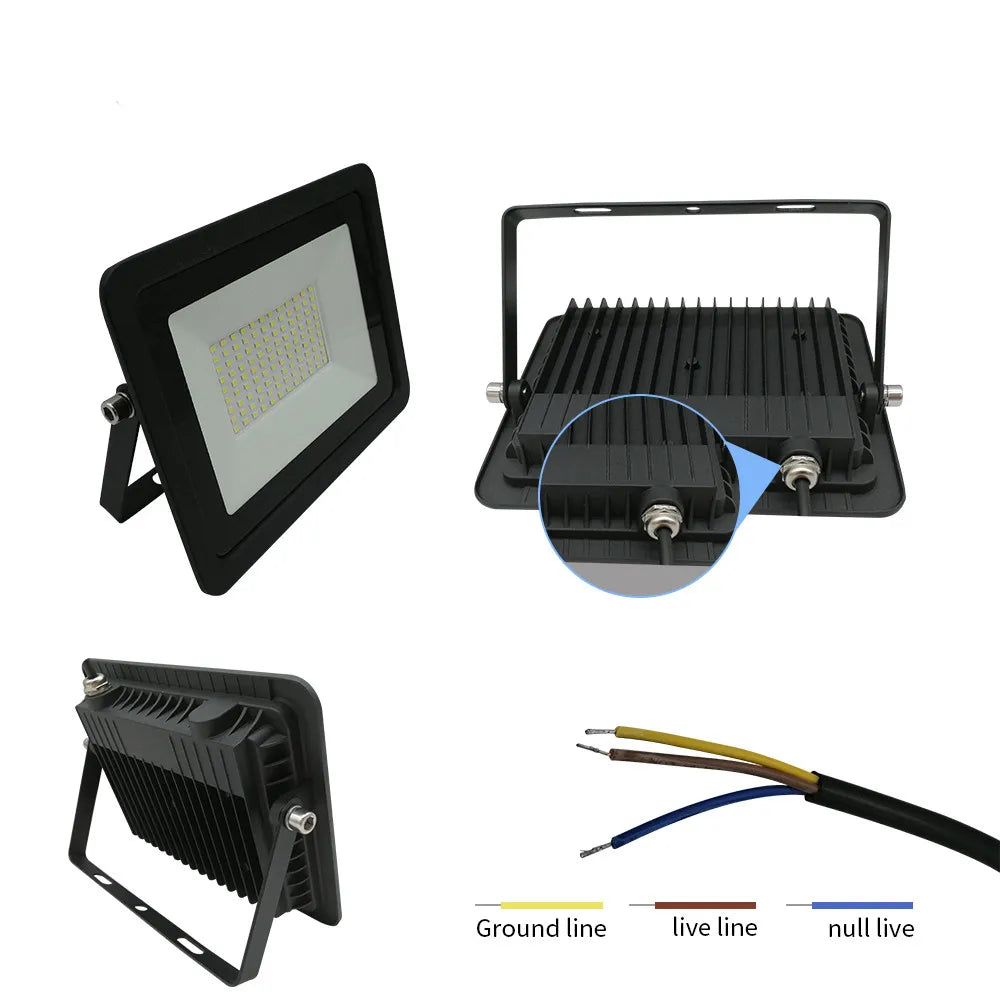 IP68 LED Flood Light 10W 20W 30W 50W 100W SMD2835 120° AC 95-145V or 175-265V Aluminum
