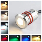 DC 12V LED Underwater Light IP68 RGB 7-Color Auto Stainless Steel Pool Fountain Garden