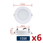 LED Recessed Downlight 5W 9W 12W 15W 18W Epistar DC12V DC24V AC110-220V 120° 6 Pack