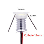 IP65 Mini LED Ceiling Spotlight 0.5W 1W DC 12V 60 Degree CRI 80 D18 x H21mm 14mm Cutout Dimmable Aluminum Silver Warm White Natural White Cool White RGB