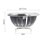 AR111 QR111 COB LED Spotlight 10W 15W G53 GU10 CRI 90+ 90-100lm/W 60° Dimmable AC 85-265V