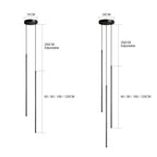 Modern Linear LED Chandelier Pendant Light 3 Head Black Brushed Aluminum Adjustable Wire Dining Room Kitchen Island