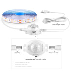 USB 5V LED Strip Light with PIR Motion Sensor SMD 2835 IP65 Waterproof 60 LED/m 1m 2m 3m Warm White Cool White Adjustable Delay