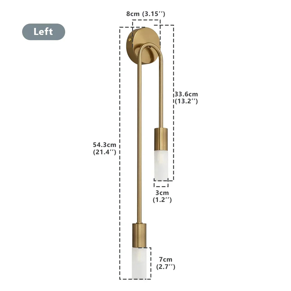 Modern Nordic LED Wall Lamp G9 Gold Metal Acrylic 8x55cm 10x67cm 90-260V Bedroom Hotel
