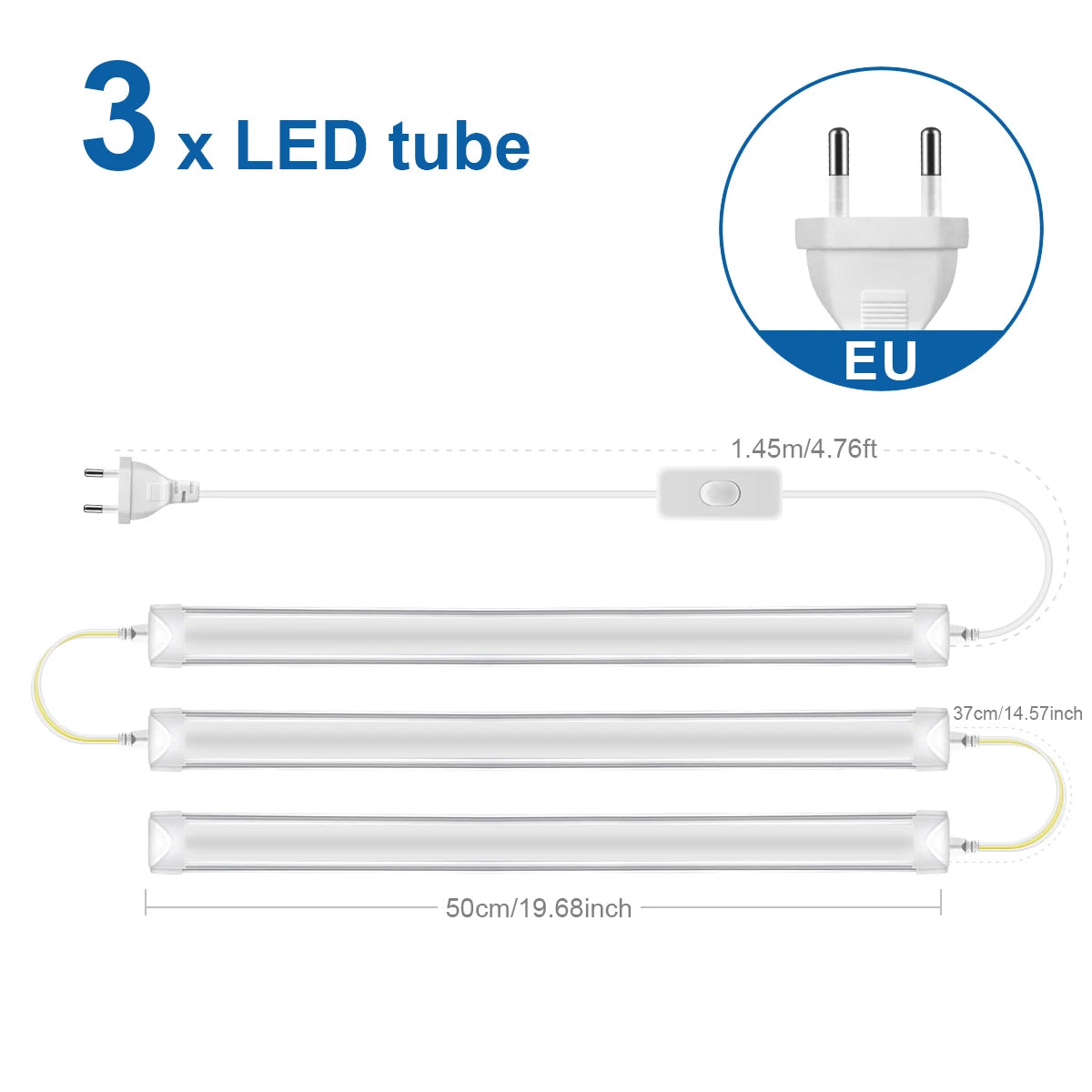 50cm LED Tube Light T5 15W T8 25W SMD2835 CRI 80 Warm Neutral Cool White AC 85-265V