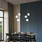 Nordic Glass Ball LED Pendant Chandelier 2 or 3 Heads G4 12cm Ball Black Gold AC 85-265V