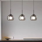 Modern Glass Ironware Pendant Chandelier 3-4 Heads 30-40W Dimmable Remote AC 90-265V