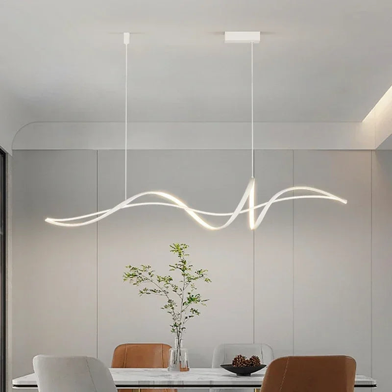 Modern Minimalist Dimmable LED Pendant Light 30W 35W Iron Acrylic White Black AC 90-265V