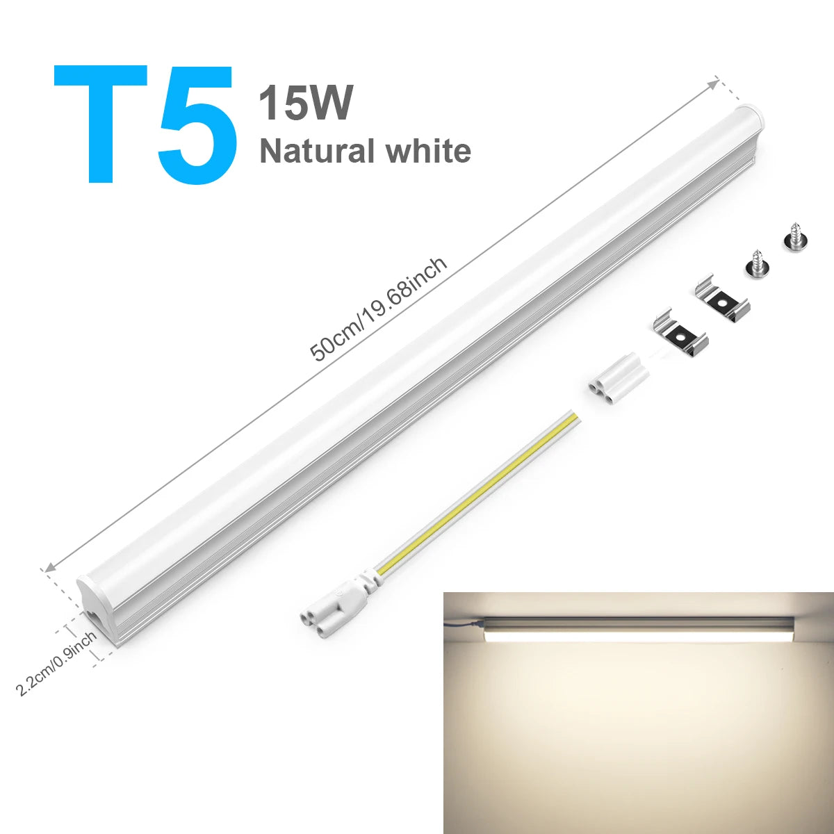T5 T8 LED Tube 15W 25W 50cm SMD2835 CRI 80+ Warm Neutral Cool White 85-265V