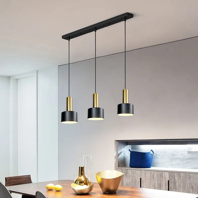 Nordic Minimalist E26 E27 Pendant Lamp Brushed Nickel 6 Colors 1.2m Cord AC 90-260V Bedroom
