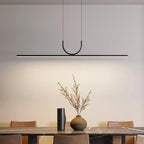 Nordic Long LED Pendant Light Iron 80cm 100cm 120cm 150cm Black White Kitchen Island 90-260V