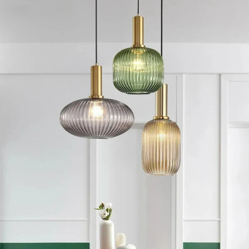 Nordic Glass LED Pendant Light E26 Single Head Cord Pendant Metal AC 90-260V Kitchen Island Bedroom Restaurant Cafe Hotel