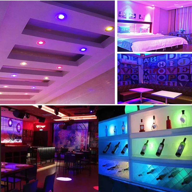 IP65 RGB Mini LED Recessed Spotlight 3W DC 12V 27mm Cutout 30 Degree Brushed Stainless Aluminum PWM Dimmable Stair Ceiling RV