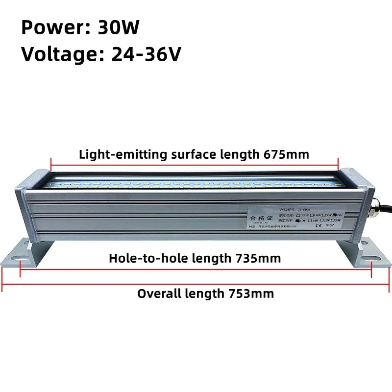 IP67 LED Machine Tool Work Light 10W to 40W Explosion Proof Waterproof Aluminum Alloy Tempered Glass AC 110-240V or DC 24-36V CNC Lathe Workshop