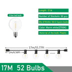 G40 LED Outdoor String Lights IP44 Dimmable 0.6W Warm White Connectable 9m 14m 26m