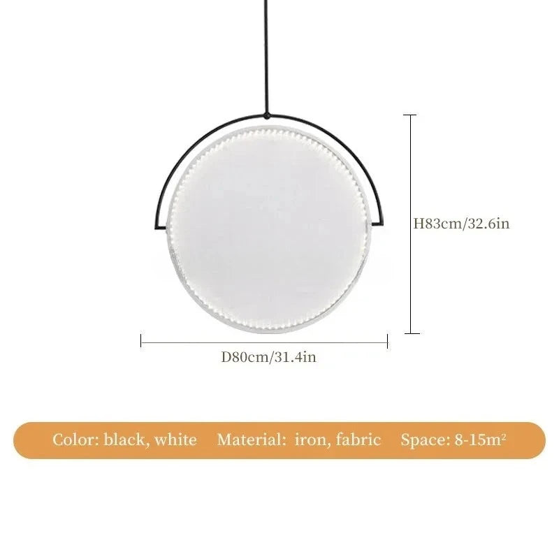 Nordic Fabric Pendant Light Creative Art Dining Table Restaurant Iron Polished Chrome 90-260V