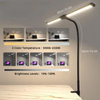 Double-Head LED Desk Lamp 80cm USB DC 5V CRI 90 5-Level Dim 5-CCT 2700-6500K Remote