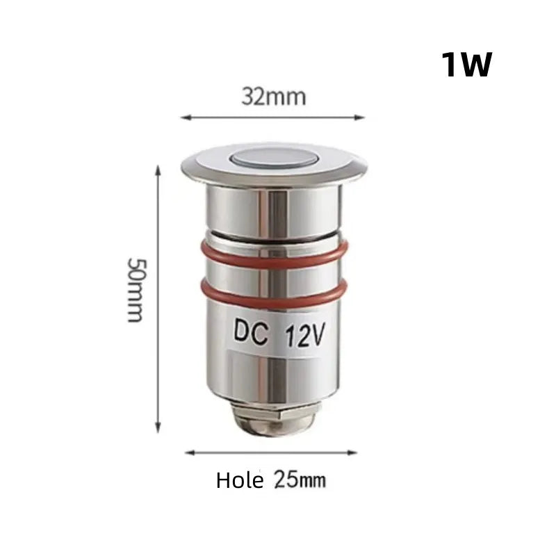Mini IP68 LED Underwater Spotlight Stainless Steel DC 12-24V RGB 7-Color Auto Pool Garden