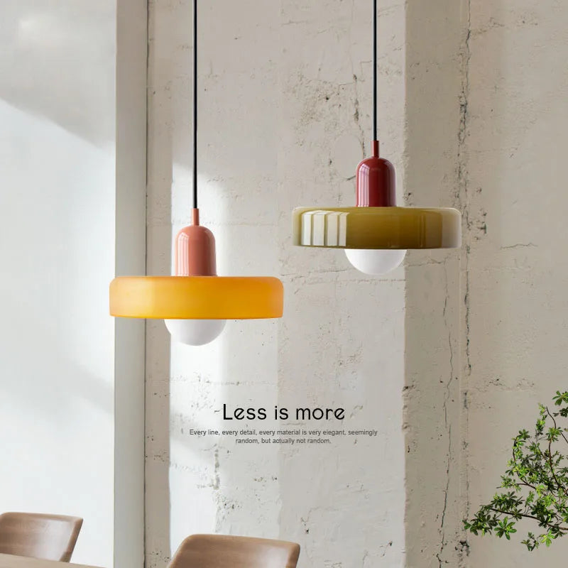 Nordic Glass LED Pendant Light E26 Single Head Cord Pendant Baked Paint Hardware AC 90-260V Bedroom Dining Room Parlor