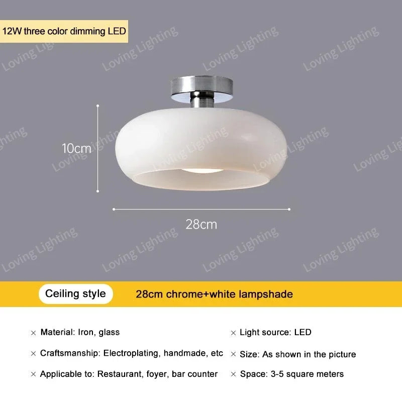 Vintage Glass LED Pendant Chandelier Gold Metal Single AC 90-260V Bedroom Dining Room