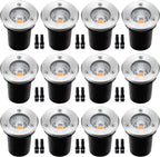 6-12 Pack 3W DC 12V 24V IP67 LED Low Voltage Landscape Light In-Ground Yard Driveway Step