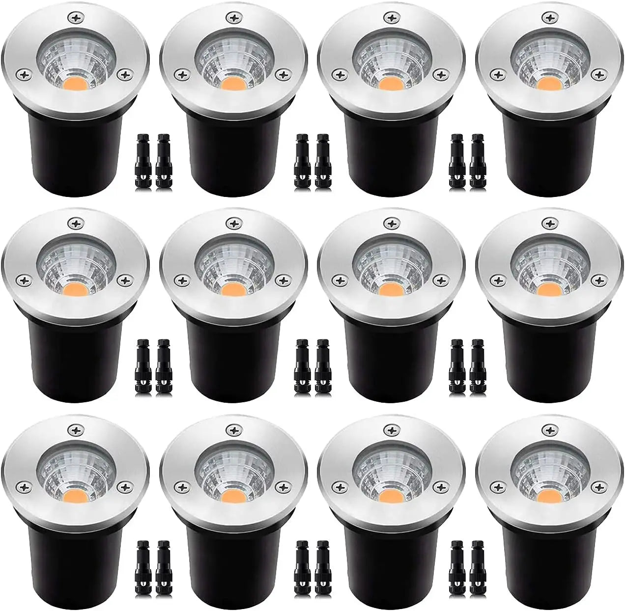 6-12 Pack 3W DC 12V 24V IP67 LED Low Voltage Landscape Light In-Ground Yard Driveway Step