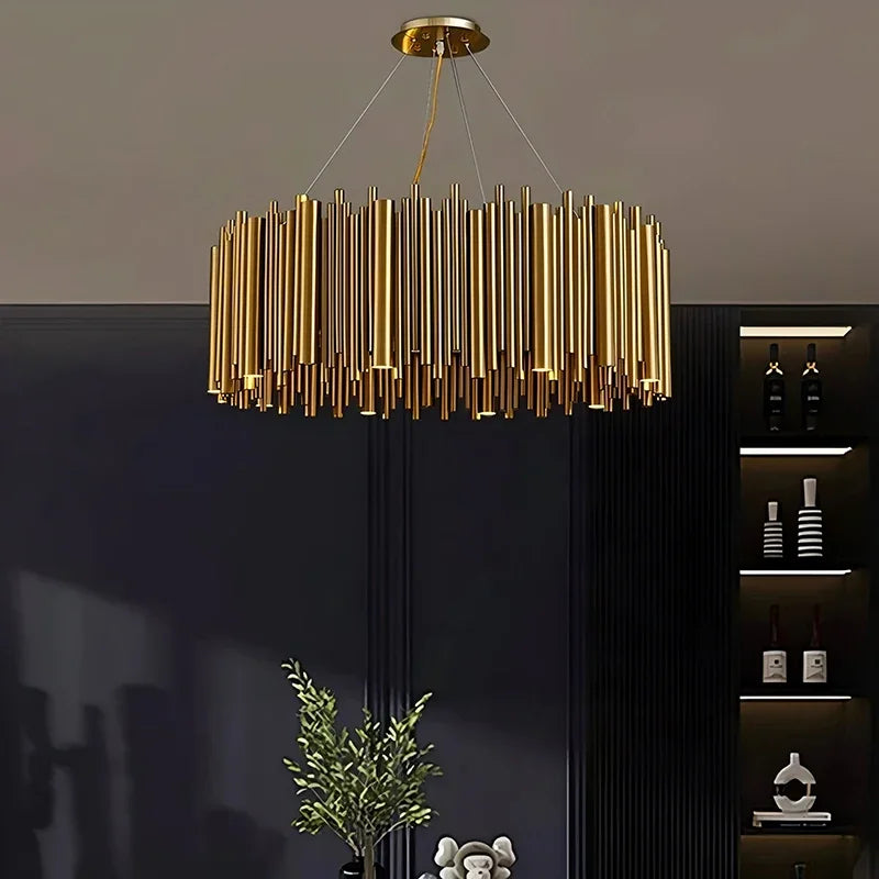 Modern Luxury Ironware Pendant Chandelier D60-120cm 86-195W Dimmable Remote AC 90-265V