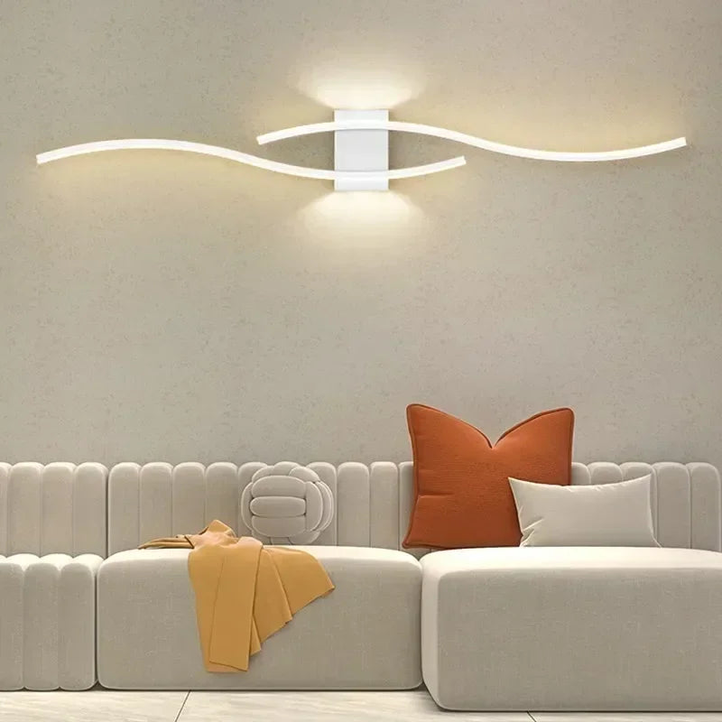 Modern LED Strip Wall Sconce 60cm 80cm Remote Control Up Down Light 90-260V