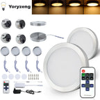 Under Cabinet LED Puck Light 2W DC 12V RF Remote Dimmable Linkable Aluminum PMMA Lens Kitchen Showcase Wardrobe Multi Pack