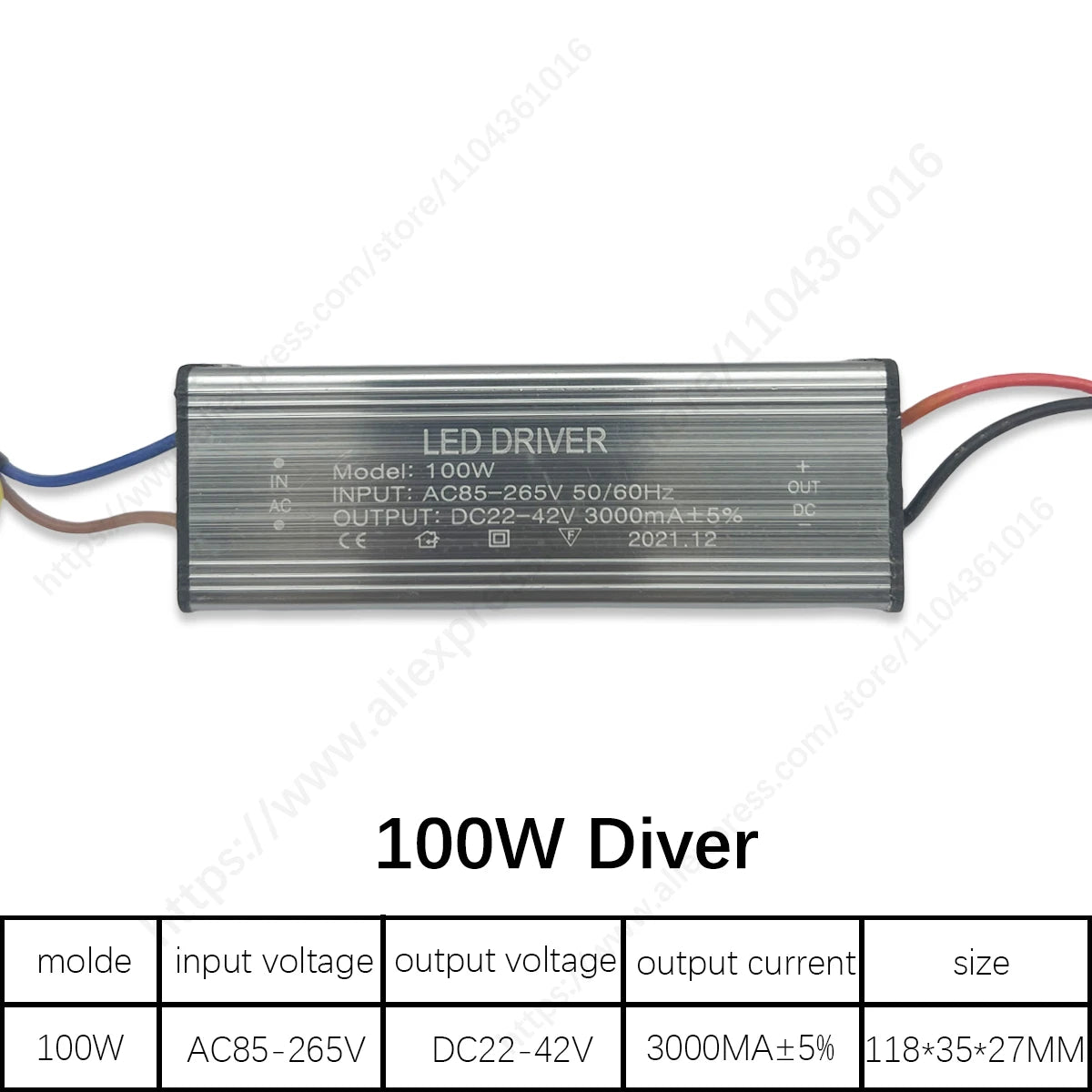 Constant Current LED Driver 30W 50W 60W 80W 100W AC 85-265V DC 24-42V Power Supply