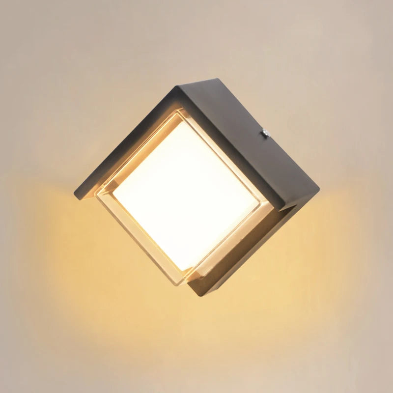 IP65 LED Outdoor Wall Lamp 5W 6W AC 85-265V 5.78 x 3.93 x 3.14 inch ABS Moisture Resistant Contemporary Porch Balcony Garden Black