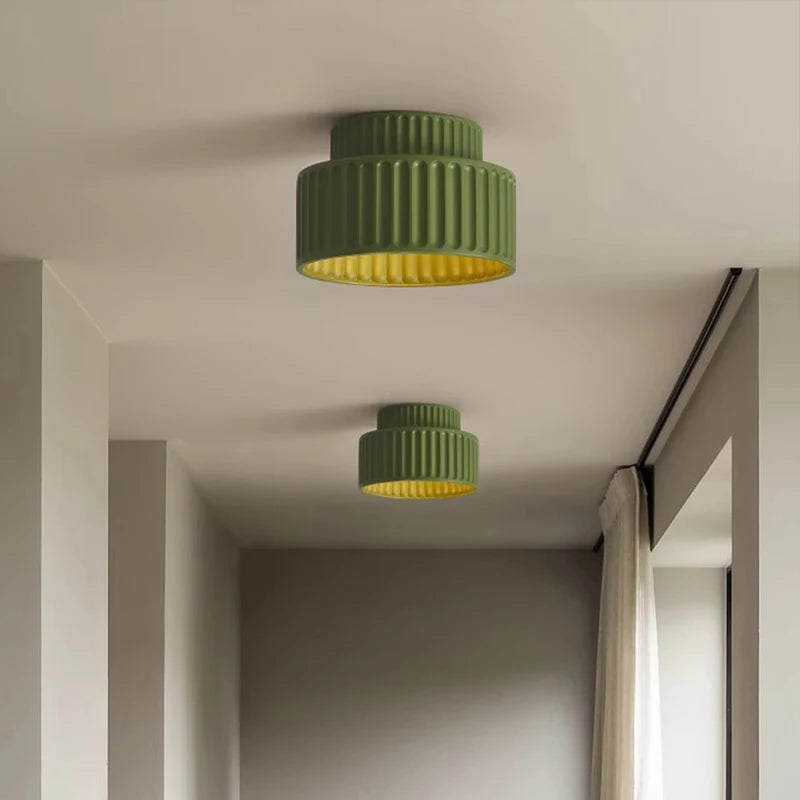 Nordic Resin LED Ceiling Light E27 Surface Mount Perforated Anti-Glare Bedroom Living Room