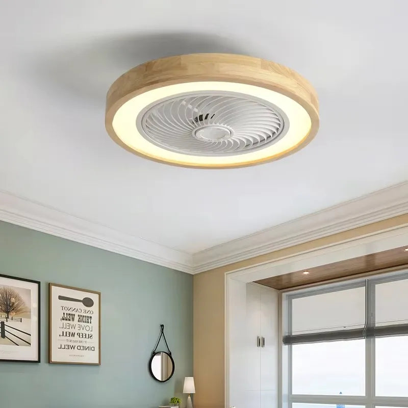 Nordic Wood LED Ceiling Fan 50cm 72W 6-Speed 3-CCT App Remote AC 110-220V 4.2kg