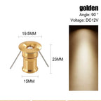 Mini 1W DC12V LED Recessed Spotlight D20mm 100lm 90-Degree Warm Neutral Cool RGB Colors