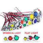 Metal LED Indicator Pilot Light Nickel Plated Brass 6mm 8mm 10mm 12mm 14mm 16mm 19mm 22mm IP65 Waterproof Panel Mount