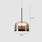 Modern Glass Pendant Light Smoky Gray Gold Knob Dimmable AC 90-260V Dining Room Bedroom