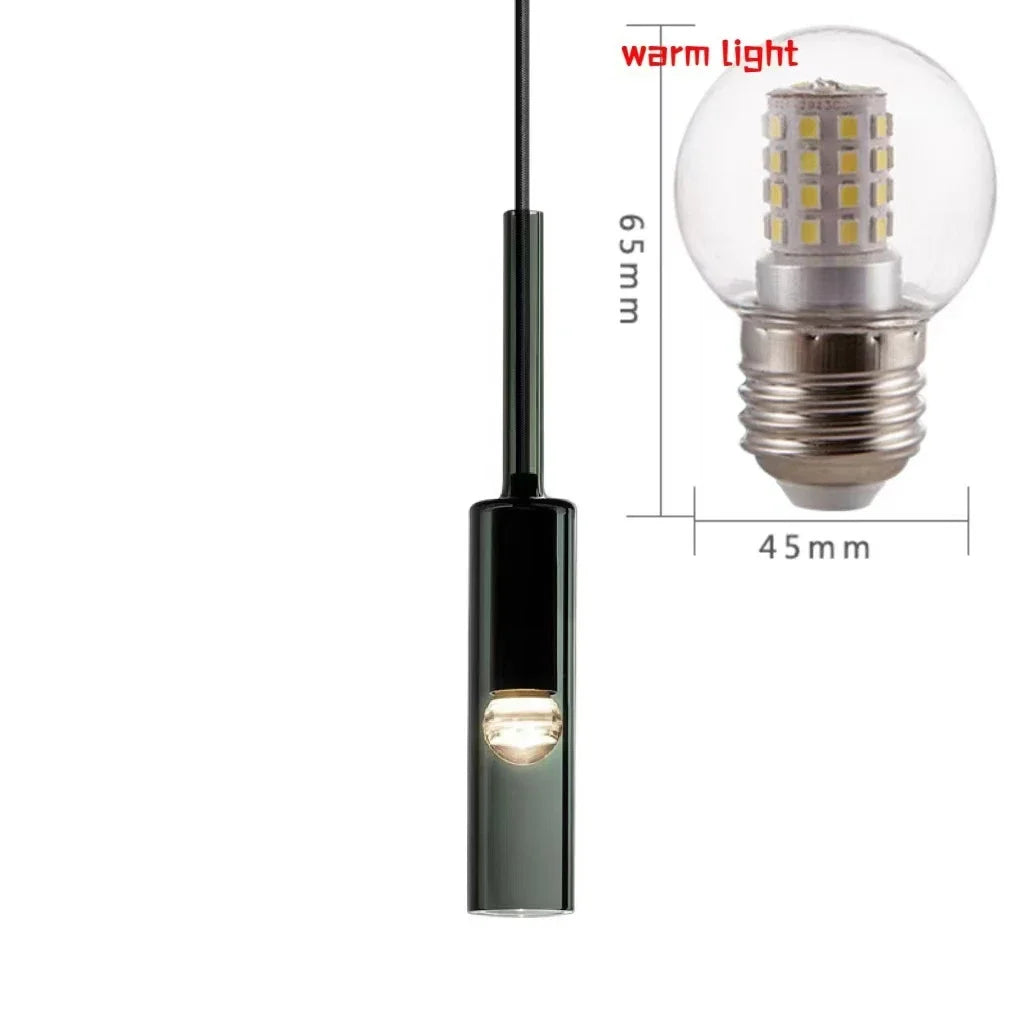 Modern Iron Glass E26/E27 Pendant Light Black 1.5m Cord AC 90-260V Living Room Bedroom