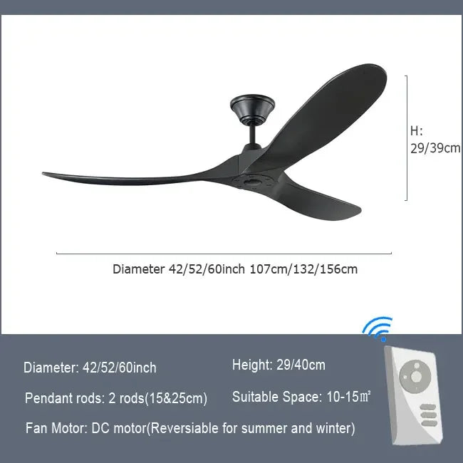 Modern Wooden Ceiling Fan Remote Control Light