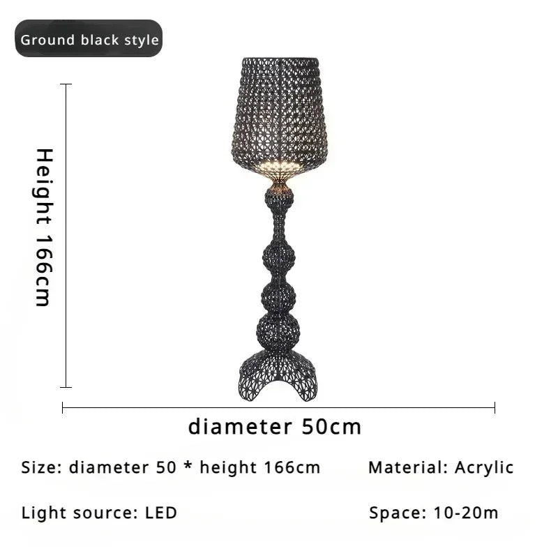 Italian Designer Hollowed Acrylic Floor Lamp E27 500x1650mm AC 110-240V White Black Blue