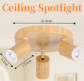 Wood Grain GU10 LED Ceiling Spotlight 25W Max 350 Degree Horizontal 90 Degree Vertical Adjustable AC 85-265V Single or Double Head Foyer Bedroom Kitchen