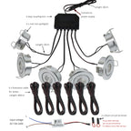 6-Pack 3W COB Mini LED Downlight Kit Dimmable 40-45mm Cutout 4m Cable AC 86-265V Remote