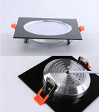 Dimmable Square LED Recessed Downlight 3W 5W 7W 9W 12W 15W CRI 85+ 120° AC 110-220V