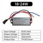 IP68 LED Waterproof Driver 250mA 1-24W AC 85-265V DC 3-80V Isolated SM Terminal Outdoor