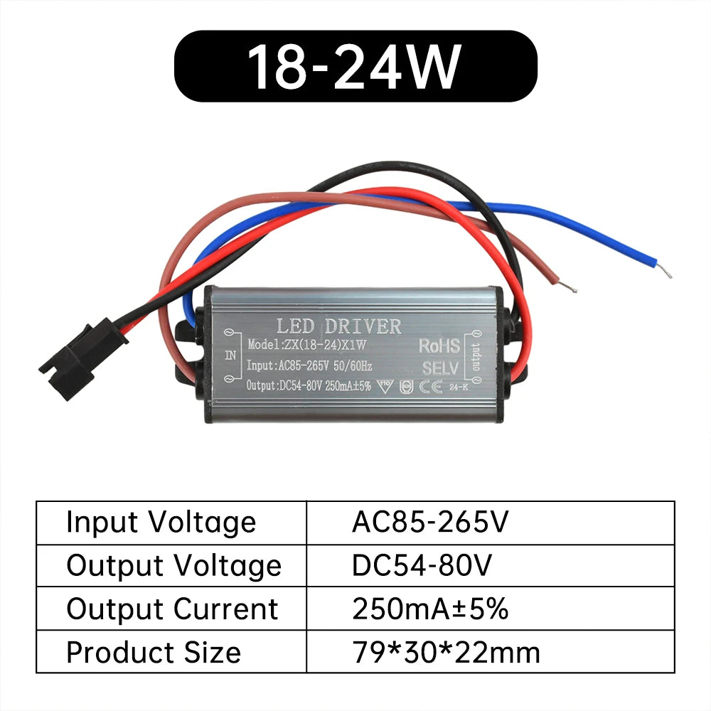 IP68 LED Waterproof Driver 250mA 1-24W AC 85-265V DC 3-80V Isolated SM Terminal Outdoor