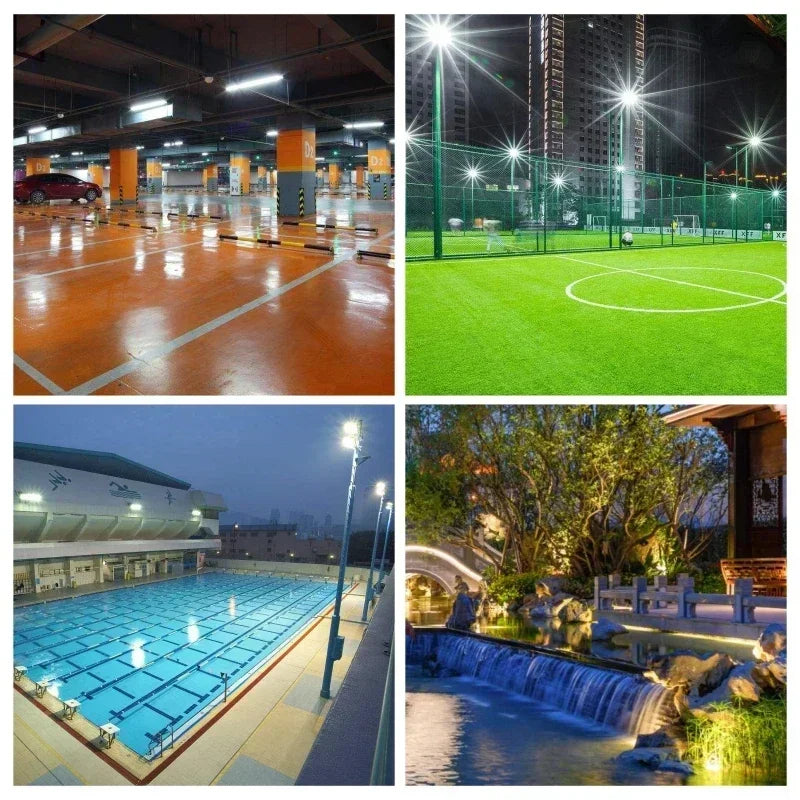 LED Flood Light 50W 100W 150W 200W SMD2835 IP65 CRI 85+ 180° AC 110-220V 4500-18000lm