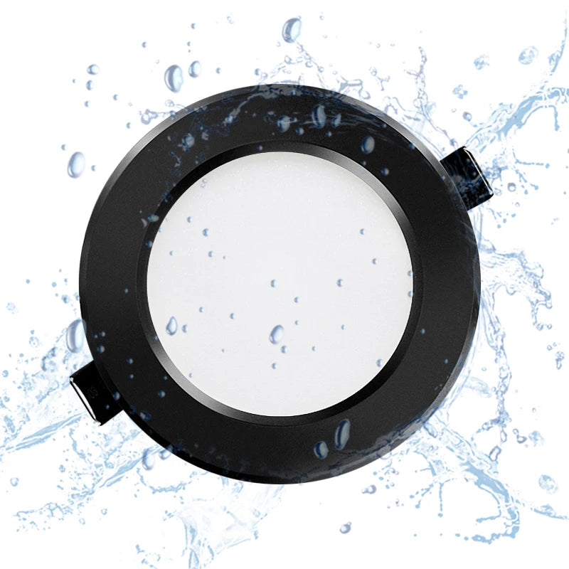 IP65 Waterproof LED Recessed Downlight 5W 9W 12W 15W 18W Black Dimmable 110-230V