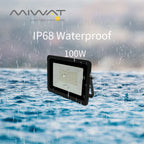 LED Flood Light 10W 20W 30W 50W 100W IP68 120° AC 110-240V Die-Cast Aluminum Black Shell